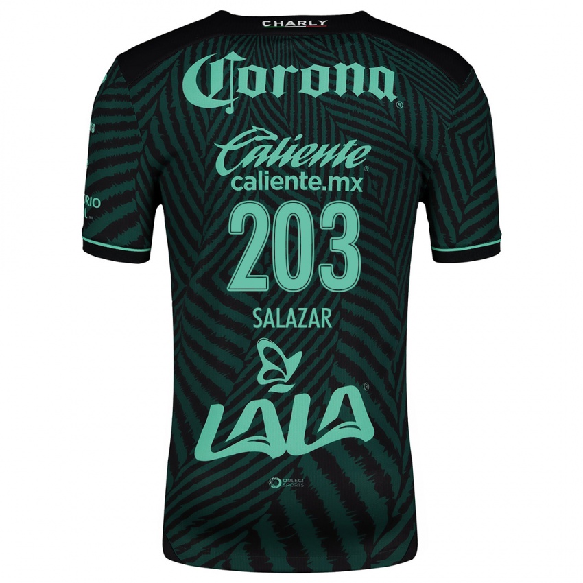 Niño Camiseta Roberto Salazar #203 Verde Negro 2ª Equipación 2024/25 La Camisa Chile