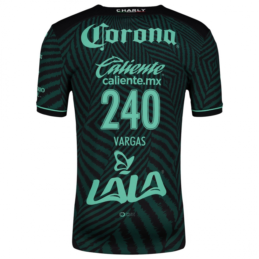 Niño Camiseta Diego Vargas #240 Verde Negro 2ª Equipación 2024/25 La Camisa Chile