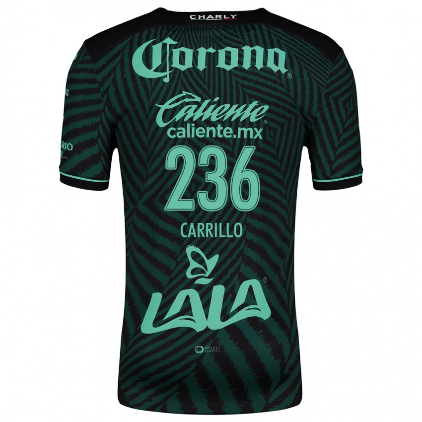 Niño Camiseta Fernando Carrillo #236 Verde Negro 2ª Equipación 2024/25 La Camisa Chile