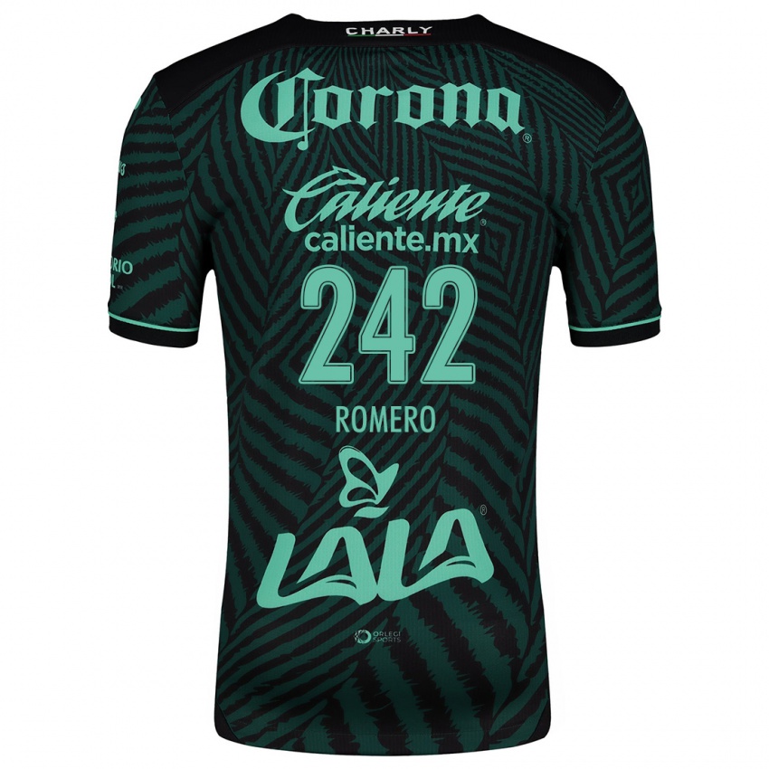 Niño Camiseta Ángel Romero #242 Verde Negro 2ª Equipación 2024/25 La Camisa Chile