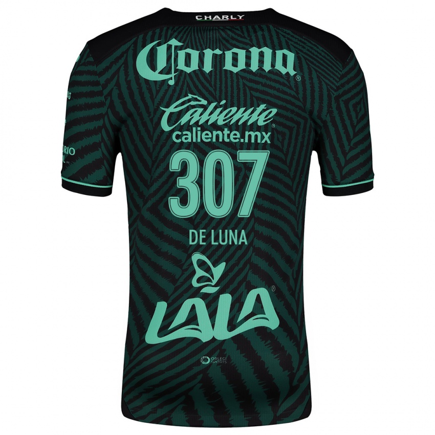 Niño Camiseta Eduardo De Luna #307 Verde Negro 2ª Equipación 2024/25 La Camisa Chile