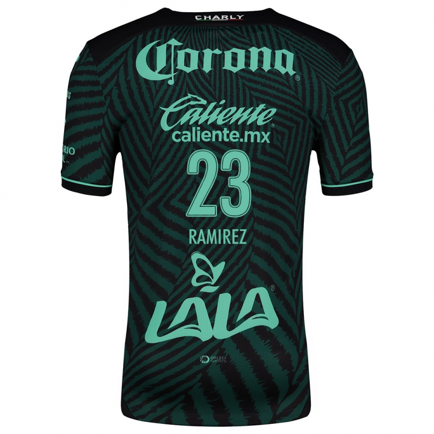 Niño Camiseta Alexxandra Ramírez #23 Verde Negro 2ª Equipación 2024/25 La Camisa Chile