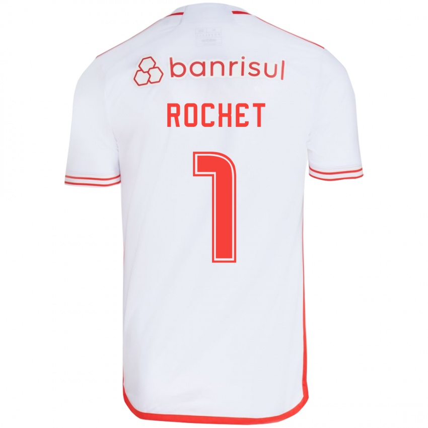 Niño Camiseta Sergio Rochet #1 Blanco Rojo 2ª Equipación 2024/25 La Camisa Chile