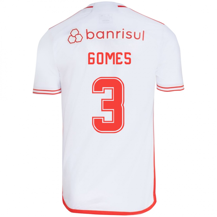 Niño Camiseta Igor Gomes #3 Blanco Rojo 2ª Equipación 2024/25 La Camisa Chile