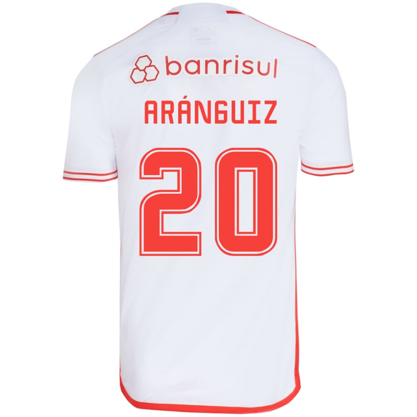 Niño Camiseta Charles Aránguiz #20 Blanco Rojo 2ª Equipación 2024/25 La Camisa Chile