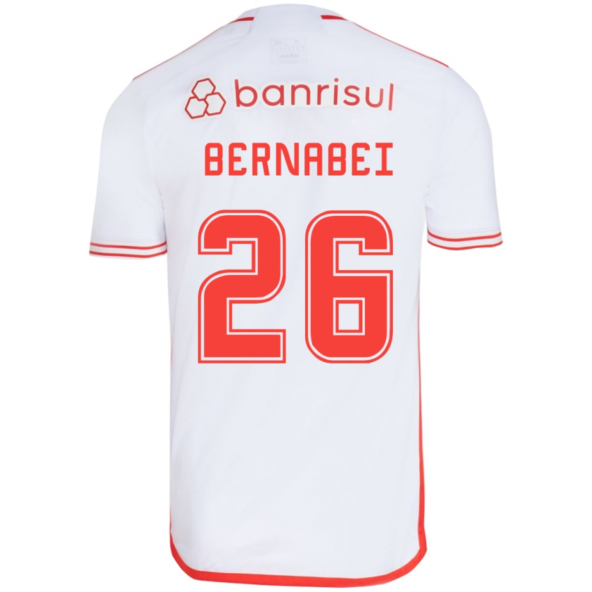 Niño Camiseta Alexandro Bernabéi #26 Blanco Rojo 2ª Equipación 2024/25 La Camisa Chile