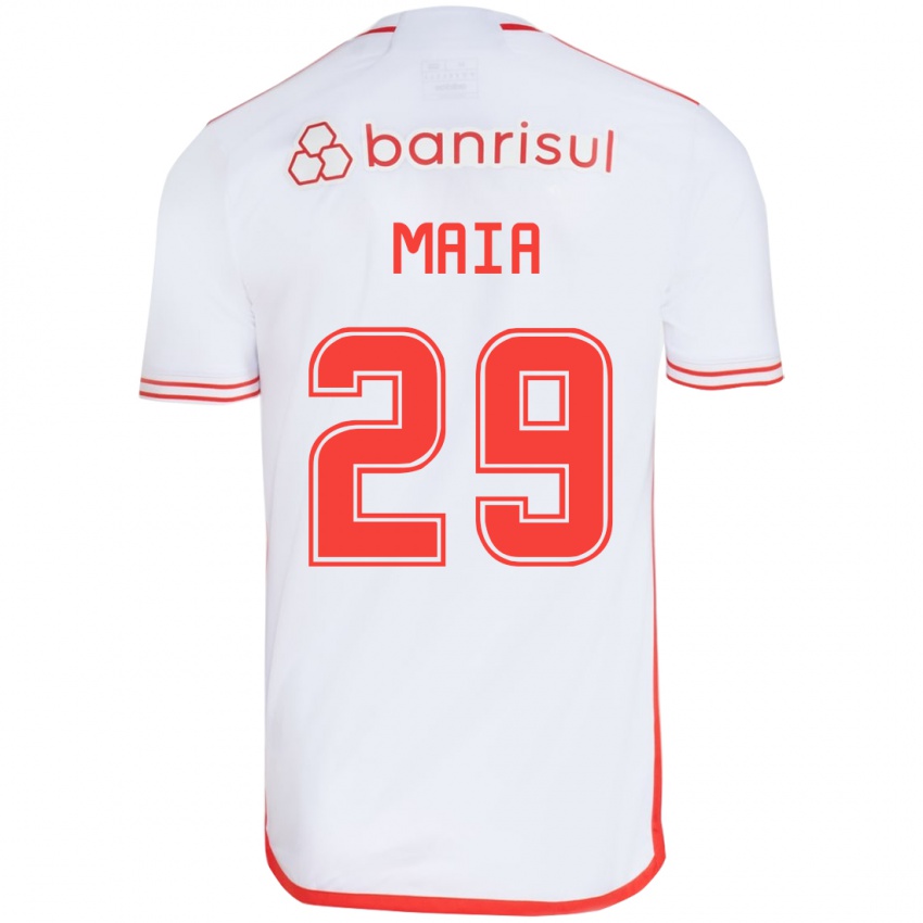 Niño Camiseta Thiago Maia #29 Blanco Rojo 2ª Equipación 2024/25 La Camisa Chile