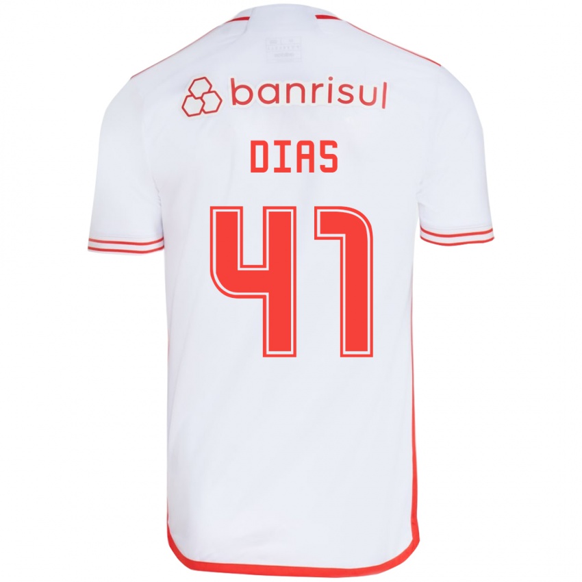 Niño Camiseta Matheus Dias #41 Blanco Rojo 2ª Equipación 2024/25 La Camisa Chile