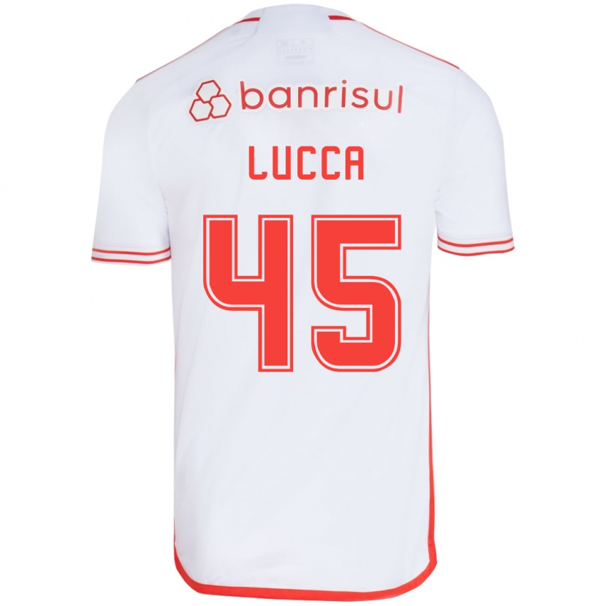 Niño Camiseta Lucca #45 Blanco Rojo 2ª Equipación 2024/25 La Camisa Chile