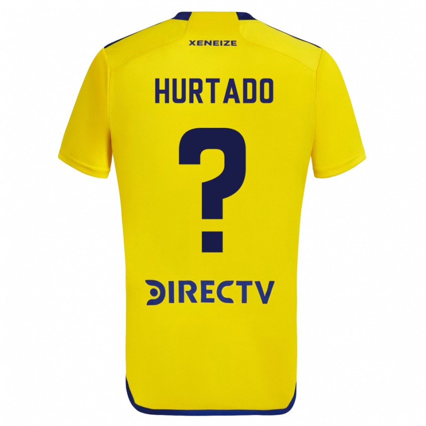 Niño Camiseta Jan Hurtado #0 Amarillo Azul 2ª Equipación 2024/25 La Camisa Chile