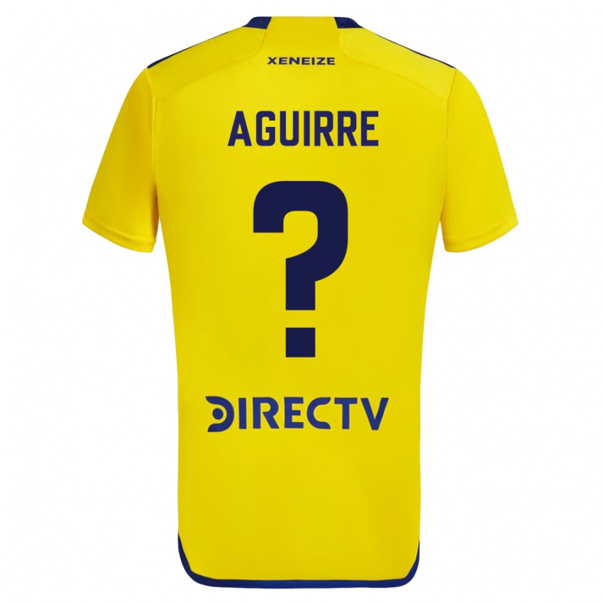 Niño Camiseta Brian Aguirre #0 Amarillo Azul 2ª Equipación 2024/25 La Camisa Chile