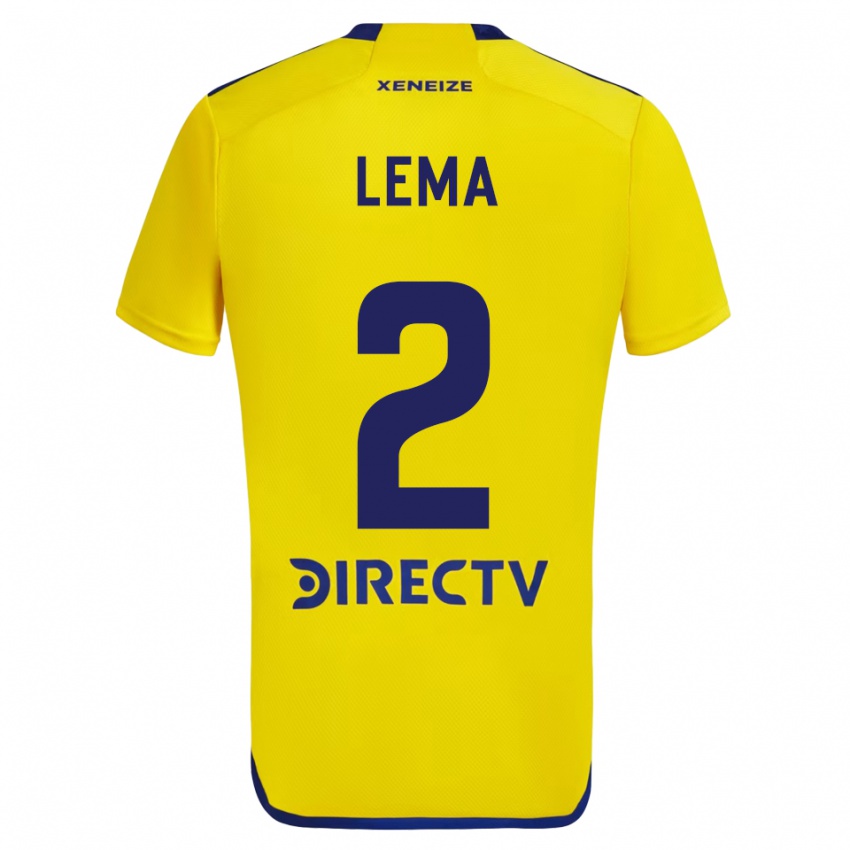 Niño Camiseta Cristian Lema #2 Amarillo Azul 2ª Equipación 2024/25 La Camisa Chile