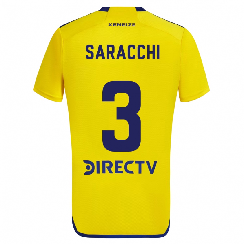 Niño Camiseta Marcelo Saracchi #3 Amarillo Azul 2ª Equipación 2024/25 La Camisa Chile