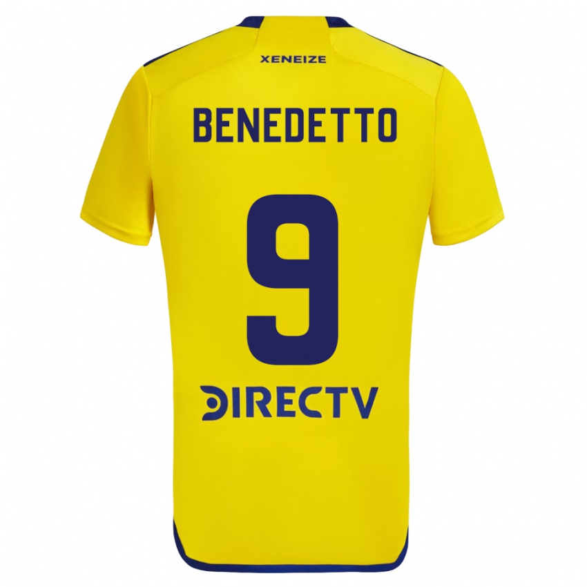 Niño Camiseta Dario Benedetto #9 Amarillo Azul 2ª Equipación 2024/25 La Camisa Chile