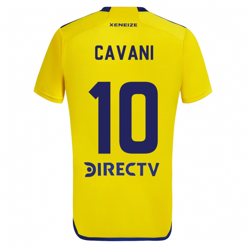 Niño Camiseta Edinson Cavani #10 Amarillo Azul 2ª Equipación 2024/25 La Camisa Chile