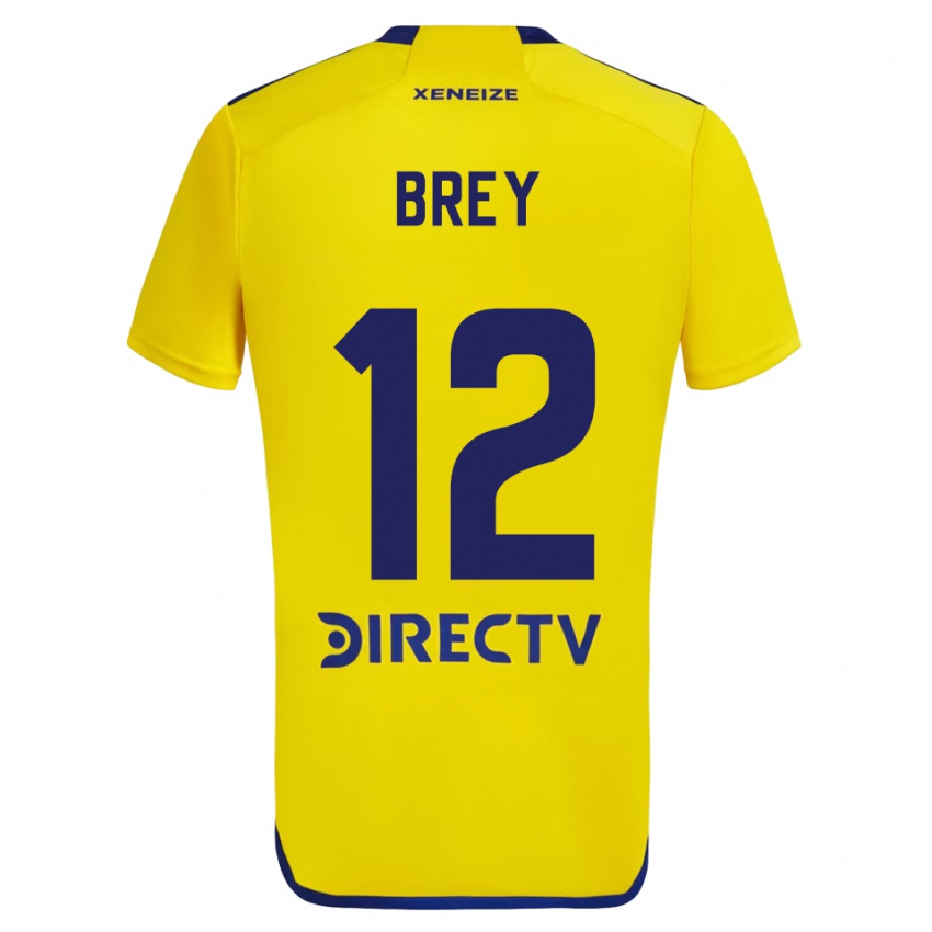 Niño Camiseta Leandro Brey #12 Amarillo Azul 2ª Equipación 2024/25 La Camisa Chile