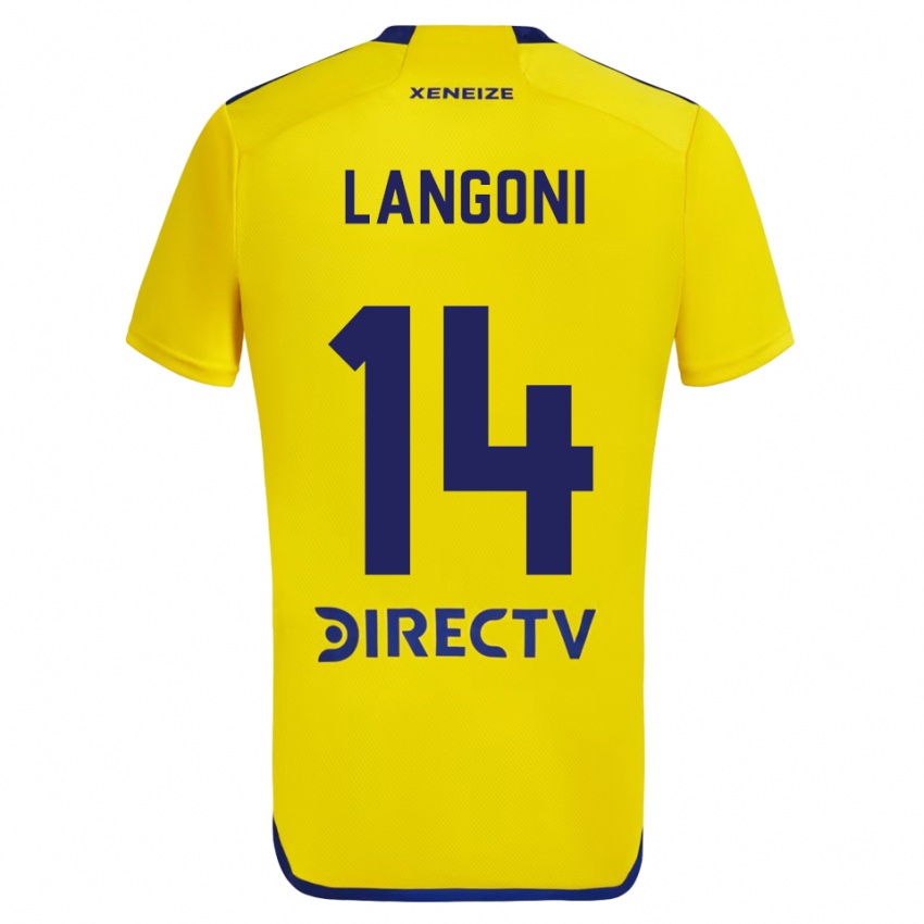 Niño Camiseta Luca Langoni #14 Amarillo Azul 2ª Equipación 2024/25 La Camisa Chile