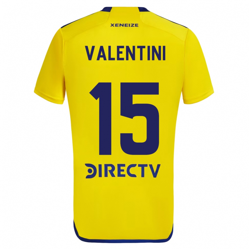 Niño Camiseta Nicolas Valentini #15 Amarillo Azul 2ª Equipación 2024/25 La Camisa Chile