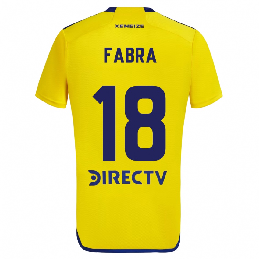 Niño Camiseta Frank Fabra #18 Amarillo Azul 2ª Equipación 2024/25 La Camisa Chile