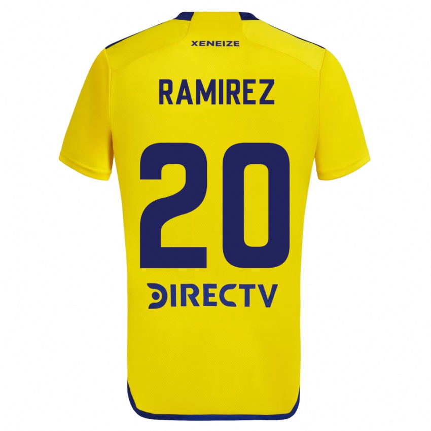 Niño Camiseta Juan Ramirez #20 Amarillo Azul 2ª Equipación 2024/25 La Camisa Chile