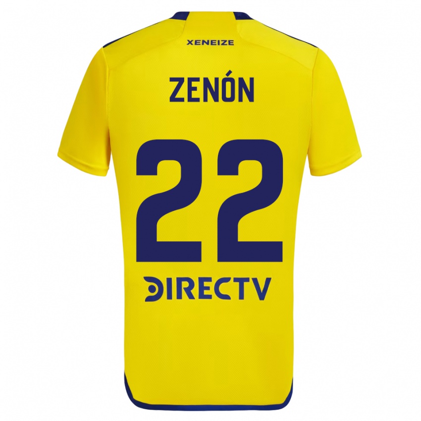 Niño Camiseta Kevin Zenón #22 Amarillo Azul 2ª Equipación 2024/25 La Camisa Chile