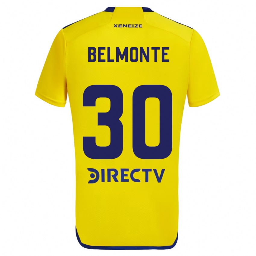 Niño Camiseta Tomás Belmonte #30 Amarillo Azul 2ª Equipación 2024/25 La Camisa Chile