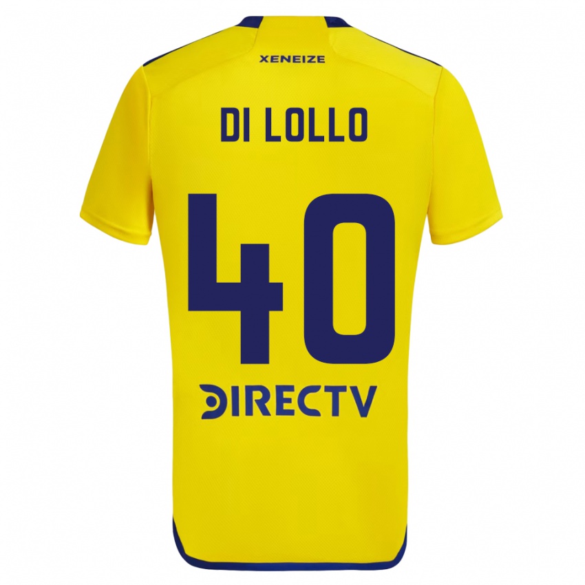 Niño Camiseta Lautaro Di Lollo #40 Amarillo Azul 2ª Equipación 2024/25 La Camisa Chile