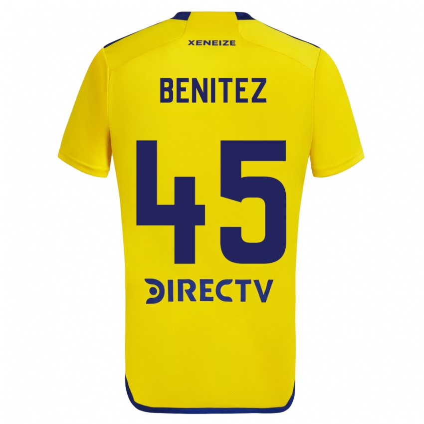 Niño Camiseta Mauricio Benítez #45 Amarillo Azul 2ª Equipación 2024/25 La Camisa Chile