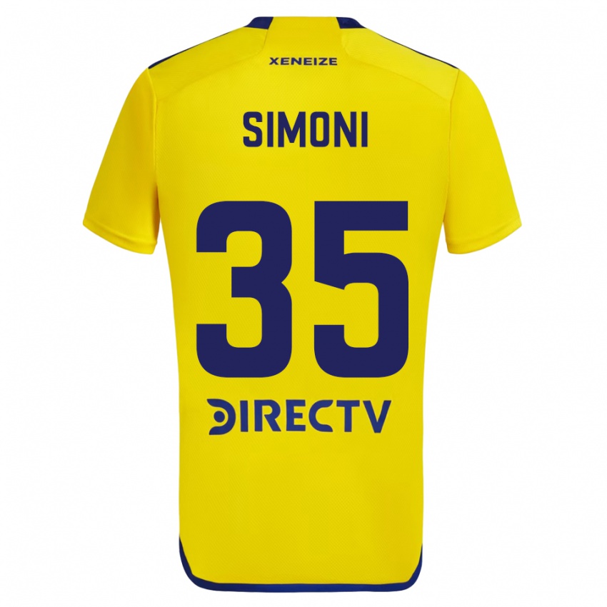 Niño Camiseta Valentino Simoni #35 Amarillo Azul 2ª Equipación 2024/25 La Camisa Chile