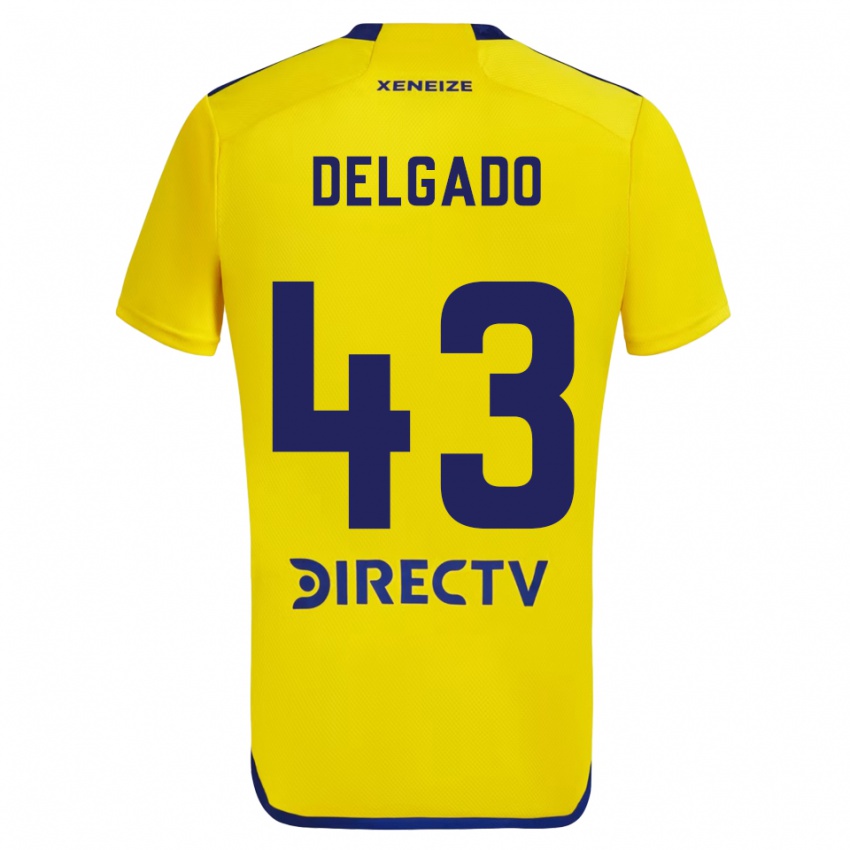 Niño Camiseta Milton Delgado #43 Amarillo Azul 2ª Equipación 2024/25 La Camisa Chile