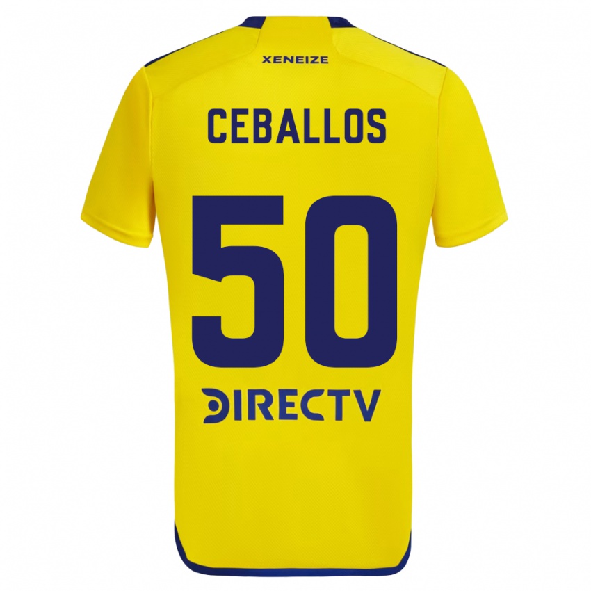 Niño Camiseta Julián Ceballos #50 Amarillo Azul 2ª Equipación 2024/25 La Camisa Chile