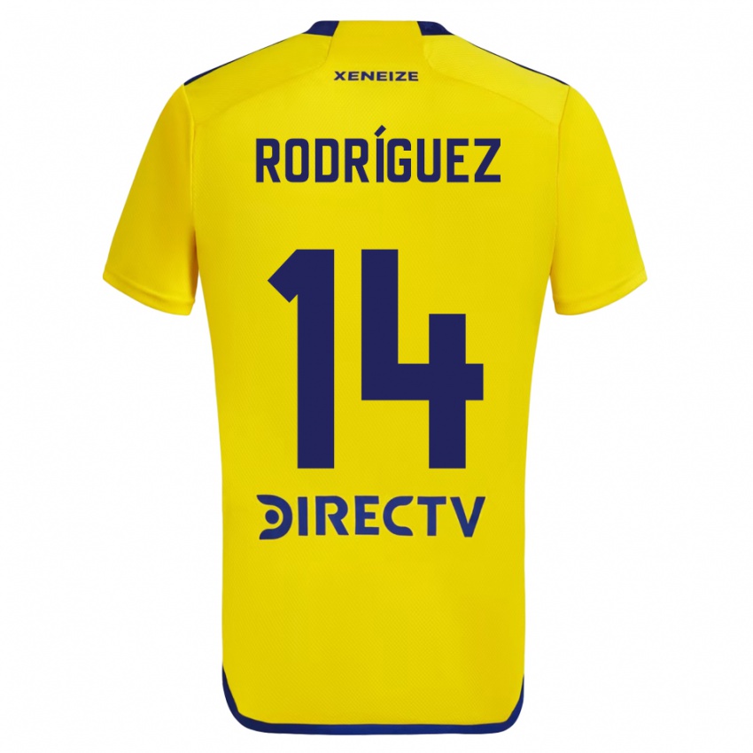 Niño Camiseta Isaías Rodríguez #14 Amarillo Azul 2ª Equipación 2024/25 La Camisa Chile