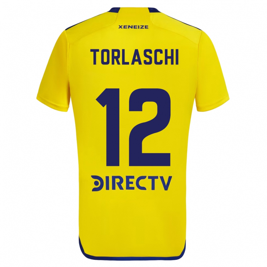 Niño Camiseta Lucas Torlaschi #12 Amarillo Azul 2ª Equipación 2024/25 La Camisa Chile