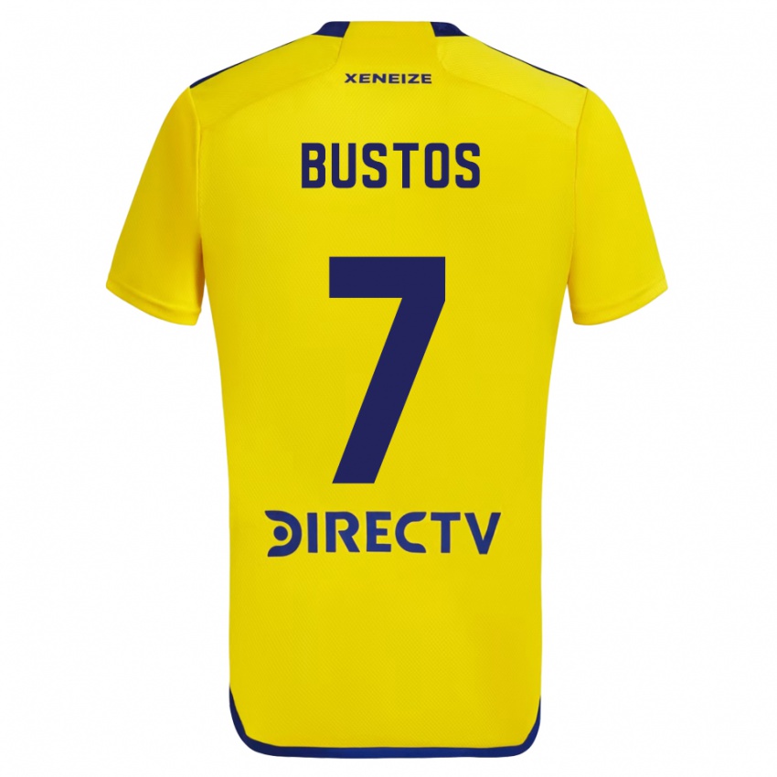 Niño Camiseta Tomás Bustos #7 Amarillo Azul 2ª Equipación 2024/25 La Camisa Chile