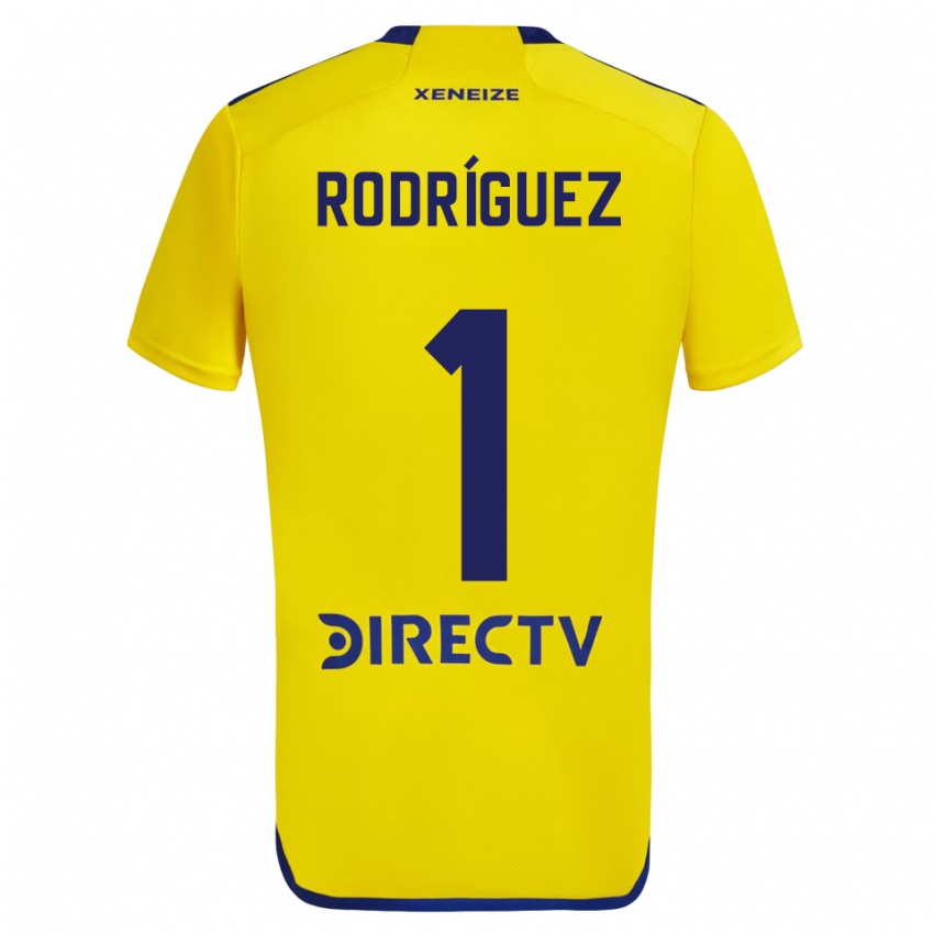 Niño Camiseta Fernando Rodríguez #1 Amarillo Azul 2ª Equipación 2024/25 La Camisa Chile