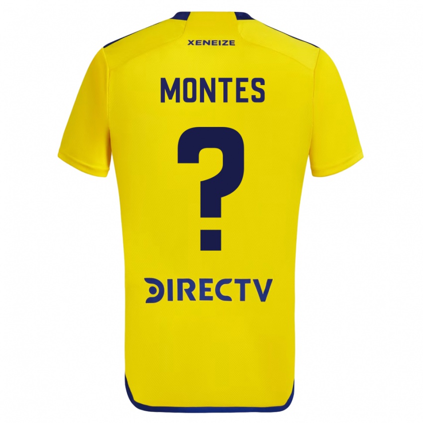 Niño Camiseta Rodrigo Montes #0 Amarillo Azul 2ª Equipación 2024/25 La Camisa Chile