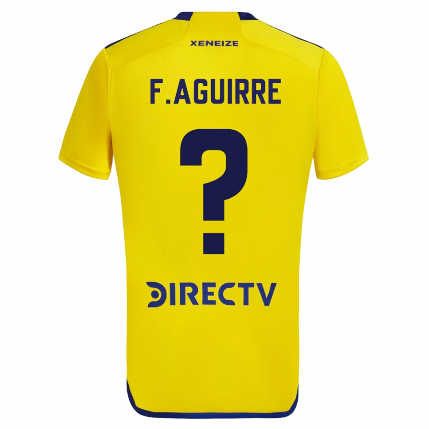 Niño Camiseta Federico Aguirre #0 Amarillo Azul 2ª Equipación 2024/25 La Camisa Chile