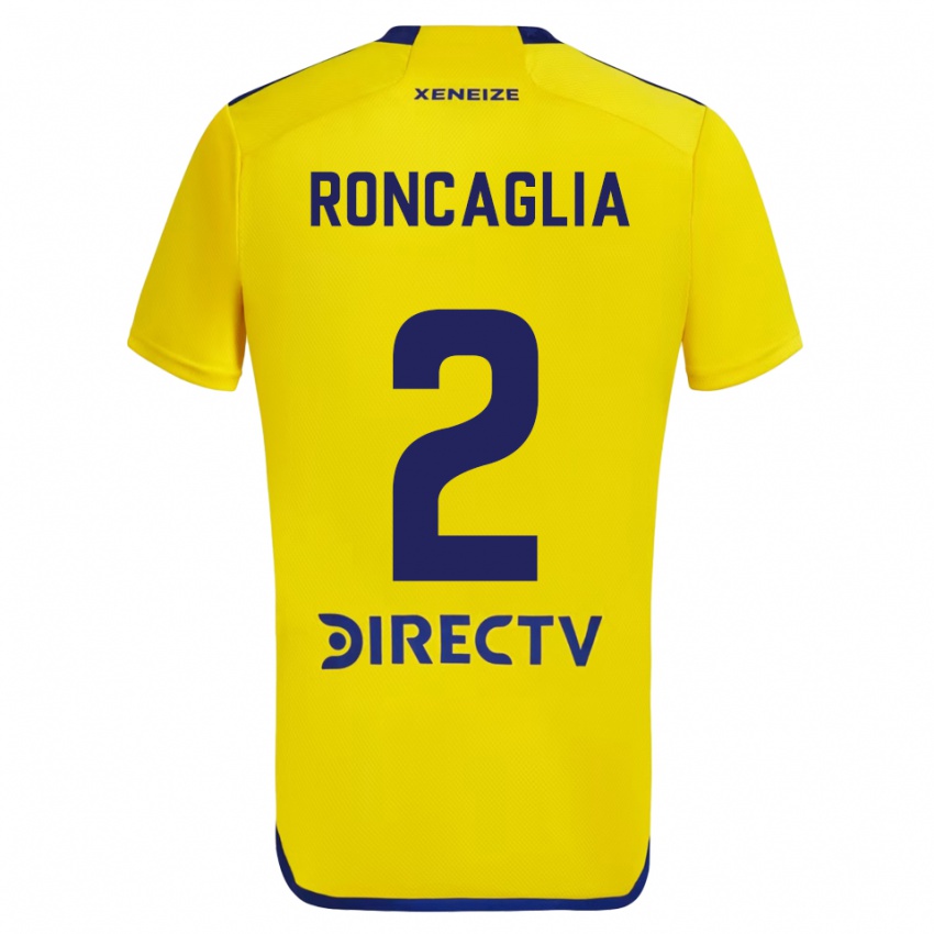 Niño Camiseta Facundo Roncaglia #2 Amarillo Azul 2ª Equipación 2024/25 La Camisa Chile