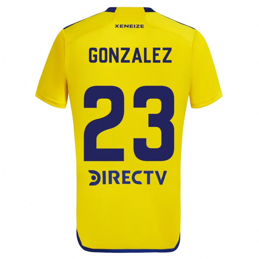 Niño Camiseta Diego Gonzalez #23 Amarillo Azul 2ª Equipación 2024/25 La Camisa Chile