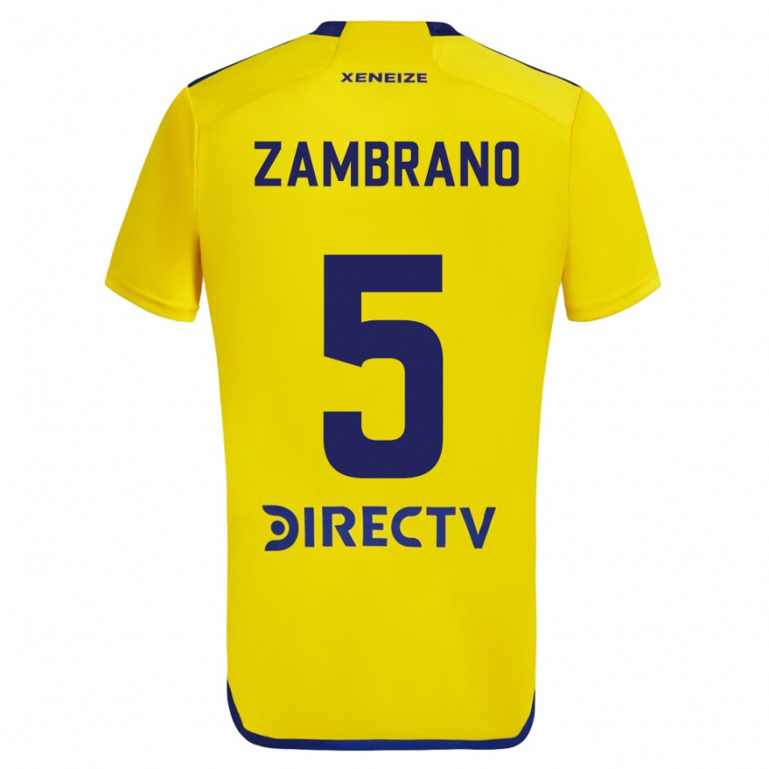 Niño Camiseta Carlos Zambrano #5 Amarillo Azul 2ª Equipación 2024/25 La Camisa Chile