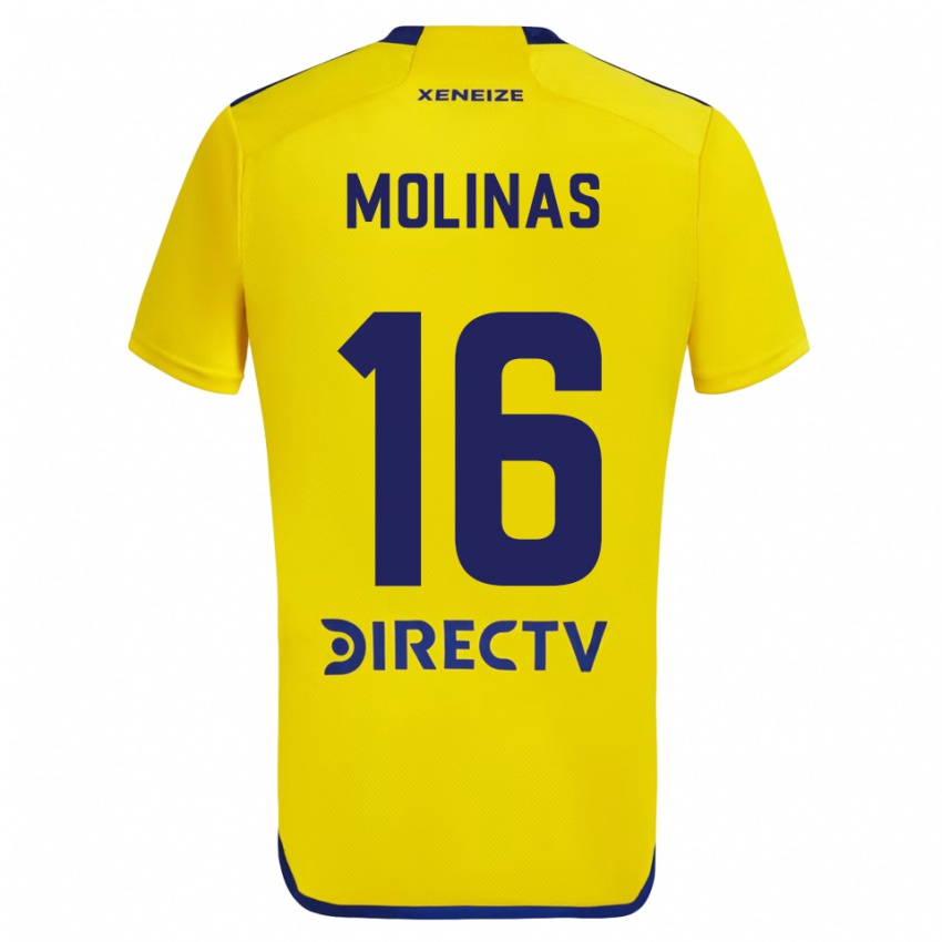 Niño Camiseta Aaron Molinas #16 Amarillo Azul 2ª Equipación 2024/25 La Camisa Chile