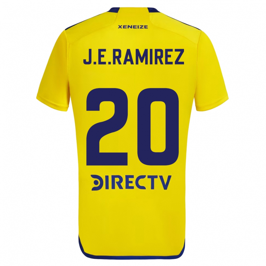 Niño Camiseta Juan Edgardo Ramirez #20 Amarillo Azul 2ª Equipación 2024/25 La Camisa Chile