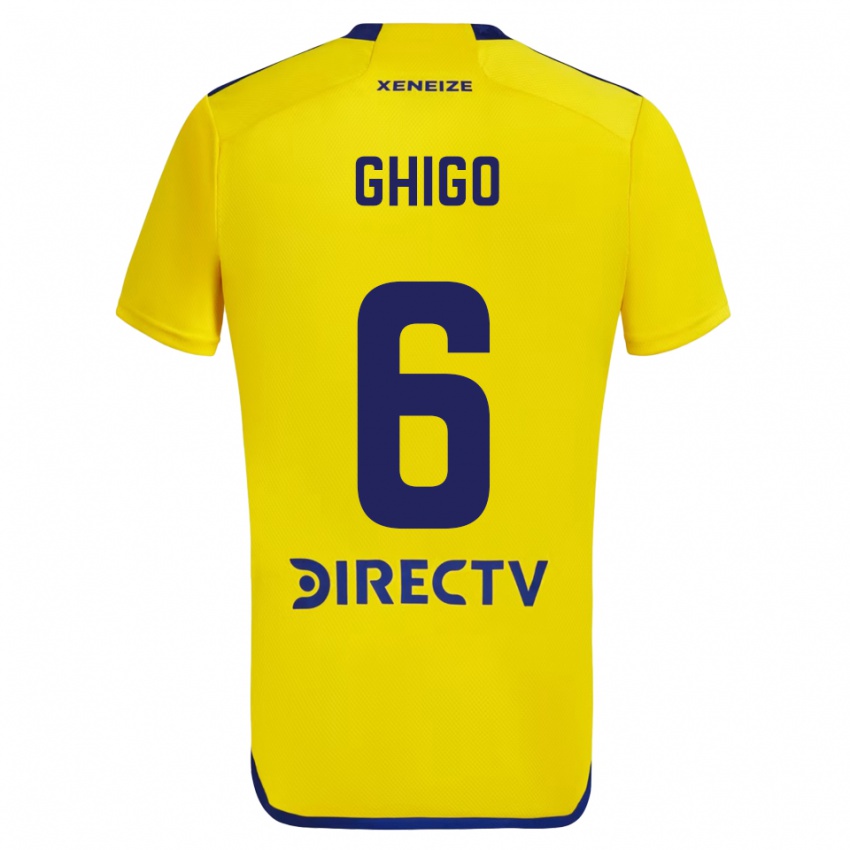 Niño Camiseta Cecilia Ghigo #6 Amarillo Azul 2ª Equipación 2024/25 La Camisa Chile