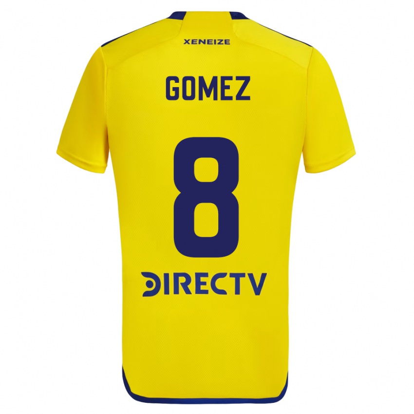 Niño Camiseta Camila Gomez Ares #8 Amarillo Azul 2ª Equipación 2024/25 La Camisa Chile