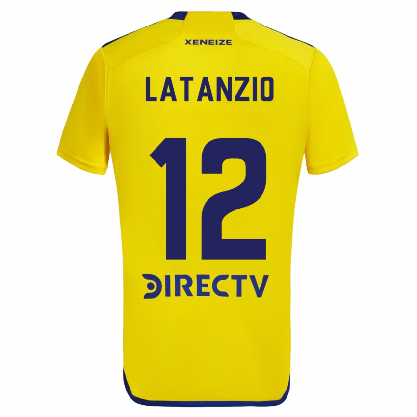 Niño Camiseta Florencia Latanzio #12 Amarillo Azul 2ª Equipación 2024/25 La Camisa Chile