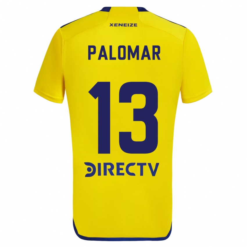 Niño Camiseta Estefania Palomar #13 Amarillo Azul 2ª Equipación 2024/25 La Camisa Chile