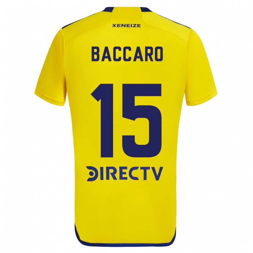 Niño Camiseta Camila Baccaro #15 Amarillo Azul 2ª Equipación 2024/25 La Camisa Chile