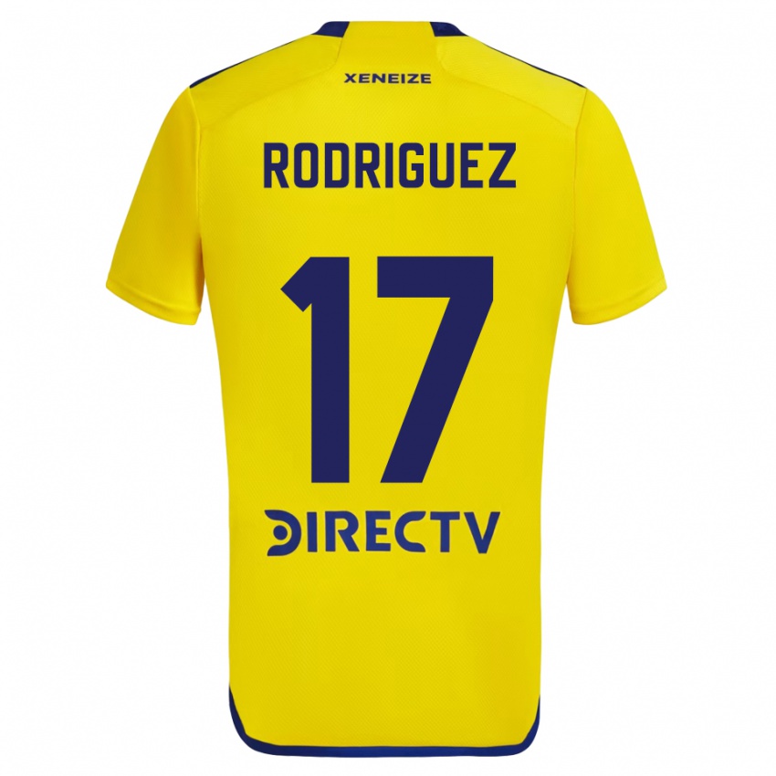 Niño Camiseta Fanny Rodriguez #17 Amarillo Azul 2ª Equipación 2024/25 La Camisa Chile