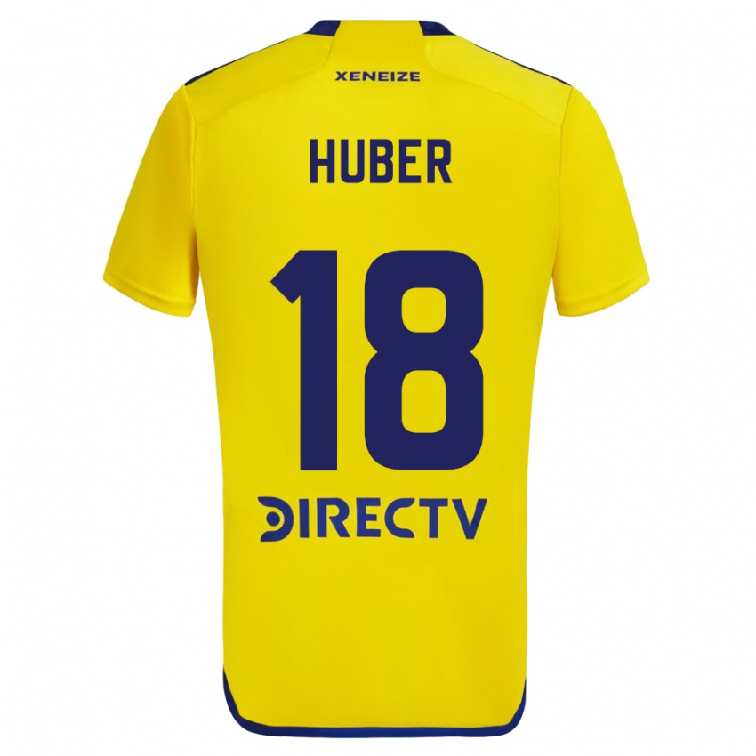 Niño Camiseta Clarisa Huber #18 Amarillo Azul 2ª Equipación 2024/25 La Camisa Chile