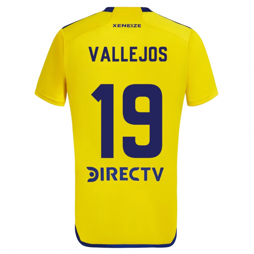 Niño Camiseta Fabiana Vallejos #19 Amarillo Azul 2ª Equipación 2024/25 La Camisa Chile